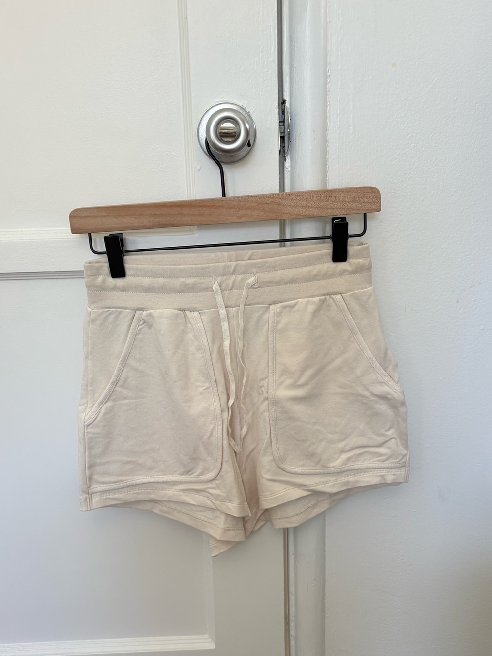 TKEES Cream Athletic Sweat Shorts